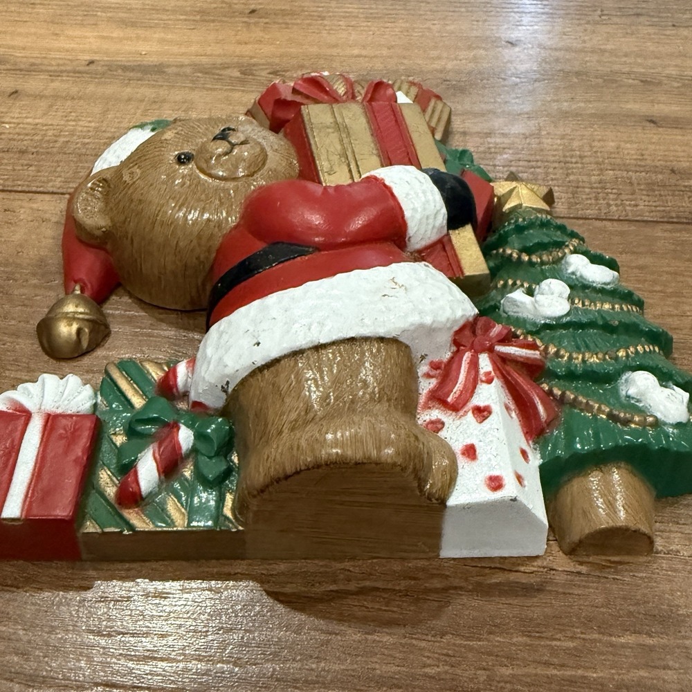 Christmas Wall Hangings  Vintage Burwood Santa Claus Teddy Bears 1993 Tree Vtg - Picture 2 of 4